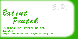 balint pentek business card